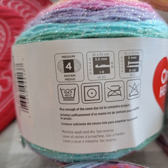 Red Heart Roll With It Sparkle and Melange Yarn - Picture 8 of 8